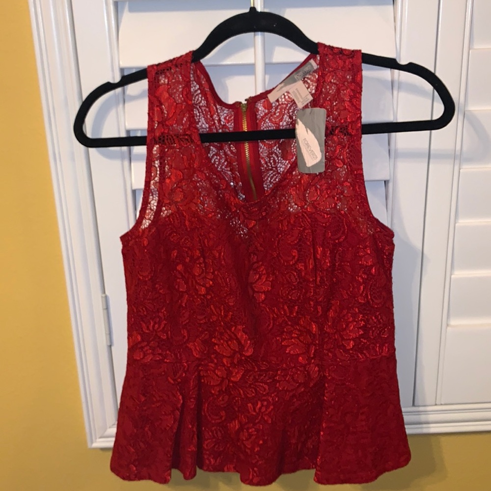 Red knit top